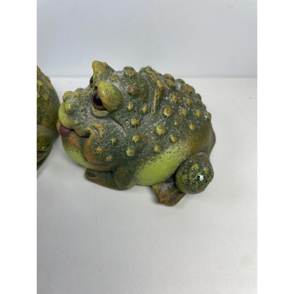 Set of 2 Rare Vintage 1992 Pete Aspit Resin Toad Warts Anthropomorphic Frog Set - Picture 5 of 8